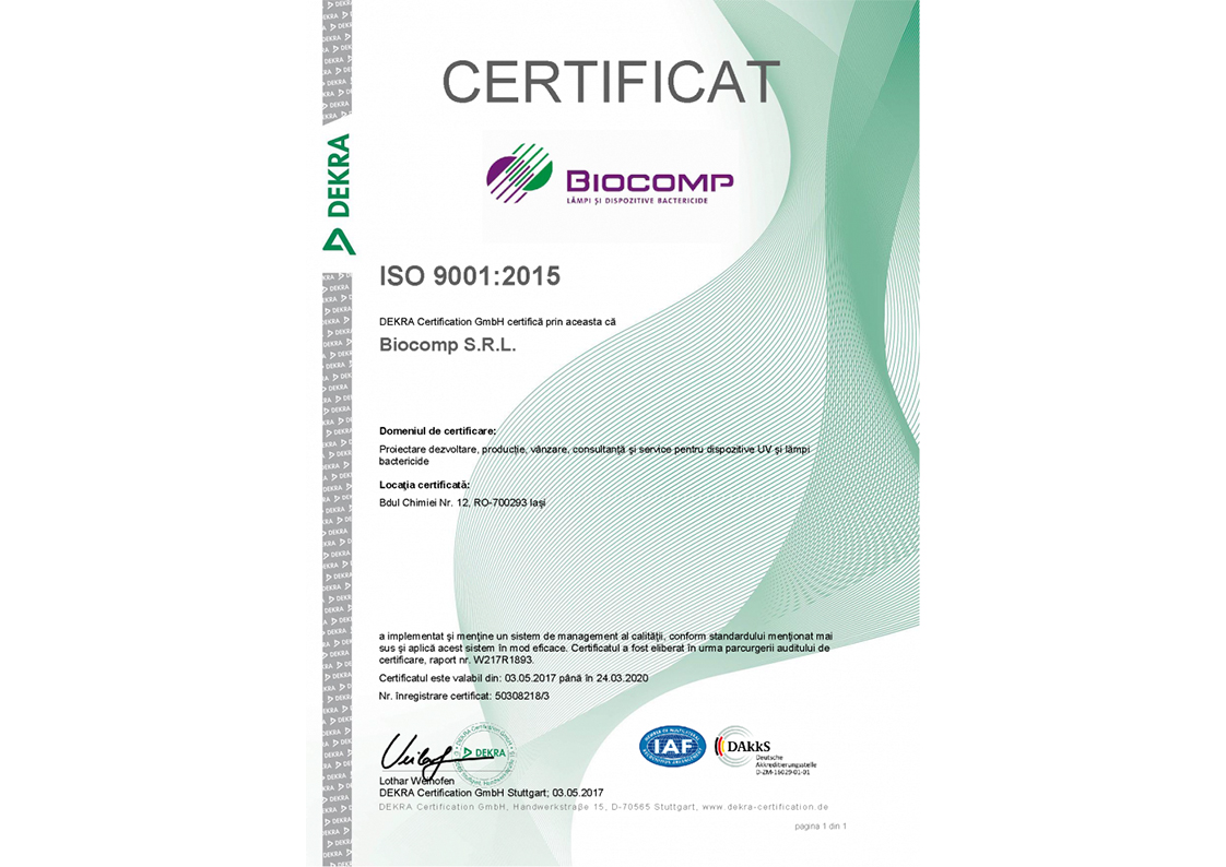 Certificat DEKRA ISO   BIOCOMP
